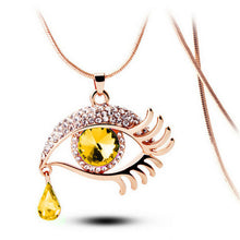 Load image into Gallery viewer, Fashion Magic Eye Crystal Tear Drop Eyelashes Necklace Long Sweater Chain - Big Sword
