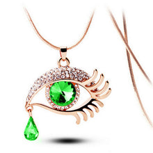 將圖片載入圖庫檢視器 Fashion Magic Eye Crystal Tear Drop Eyelashes Necklace Long Sweater Chain - Big Sword
