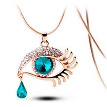 Load image into Gallery viewer, Fashion Magic Eye Crystal Tear Drop Eyelashes Necklace Long Sweater Chain - Big Sword
