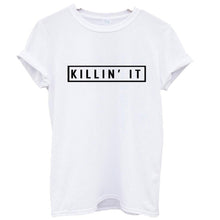 Load image into Gallery viewer, Killin It Cotton Women T-shirt Tops Tee White Black Short Sleeve Tshirts - Big Sword
