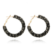 Load image into Gallery viewer, Personality Shiny Crystal Hoop Earring Fashion All-match Geometric Big Round Ear - Big Sword
